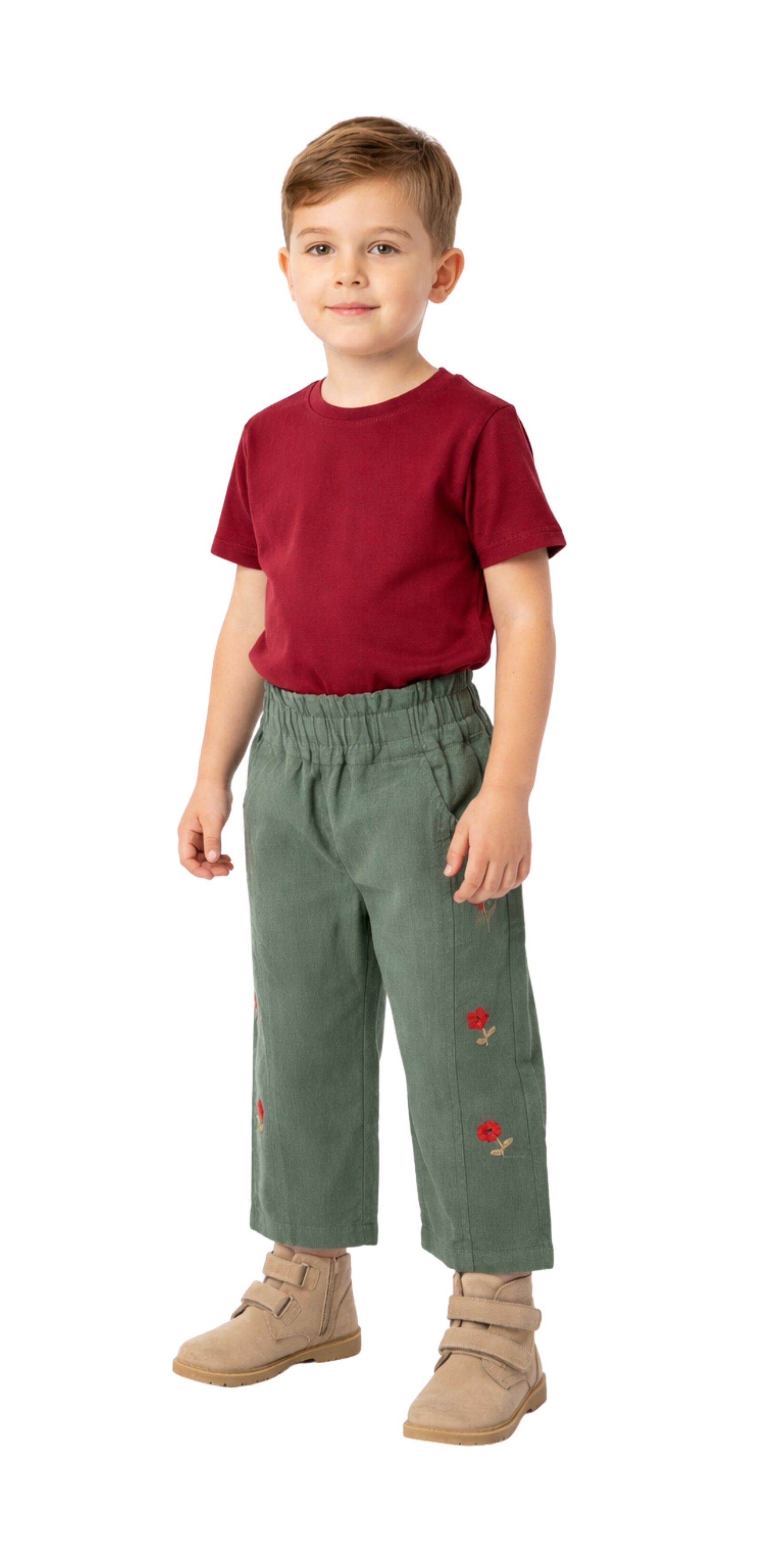 Embroidered Corduroy Pants