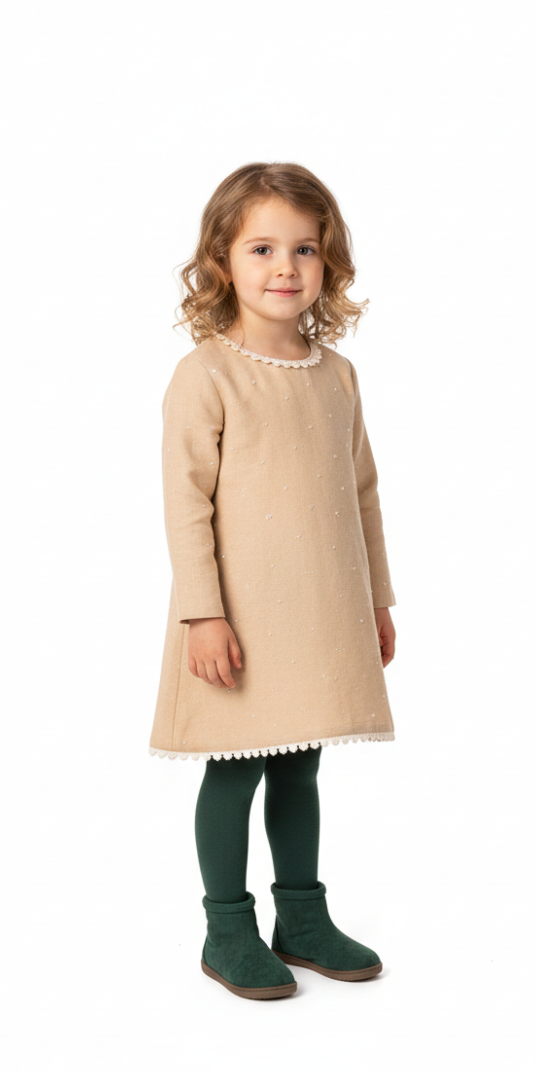 Polka-Dot Embroidered Dress