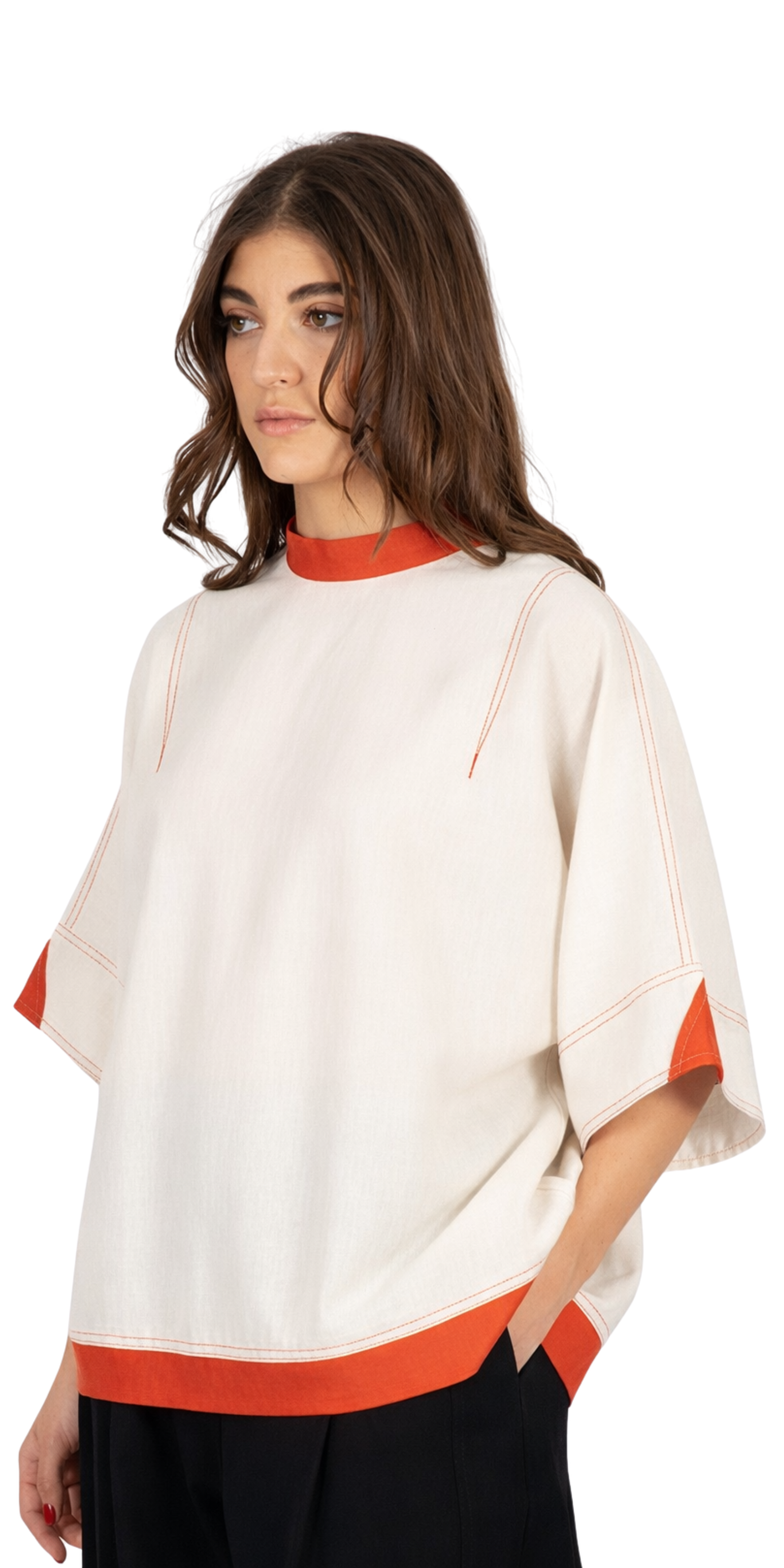 Offset Mock Neck Shirt