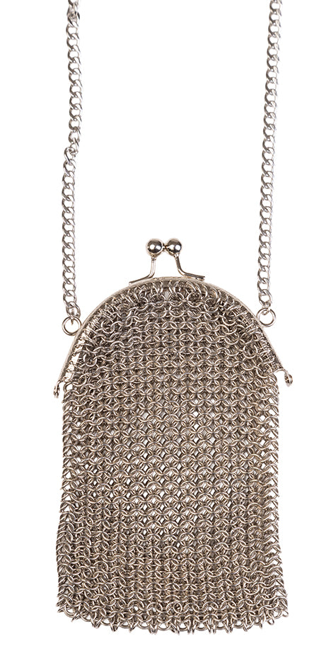 Tall Circle Chainmail Crossbody Bag