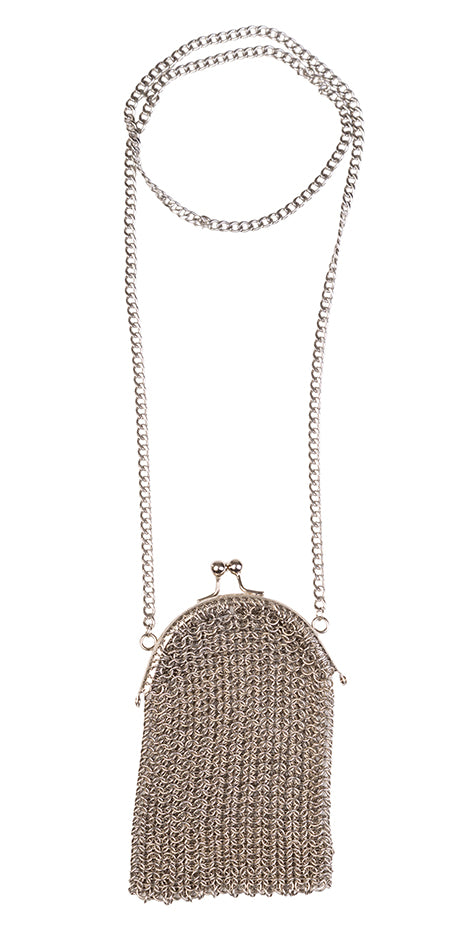 Tall Circle Chainmail Crossbody Bag