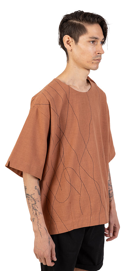 Messy Lines Linen Tee