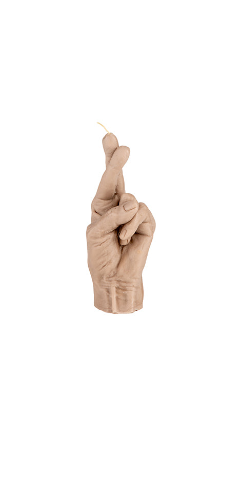 Finger crossed Hand-Shaped Sculptural Candle