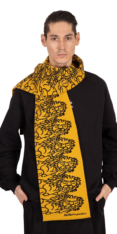 All-Over Lion Knitted Scarf