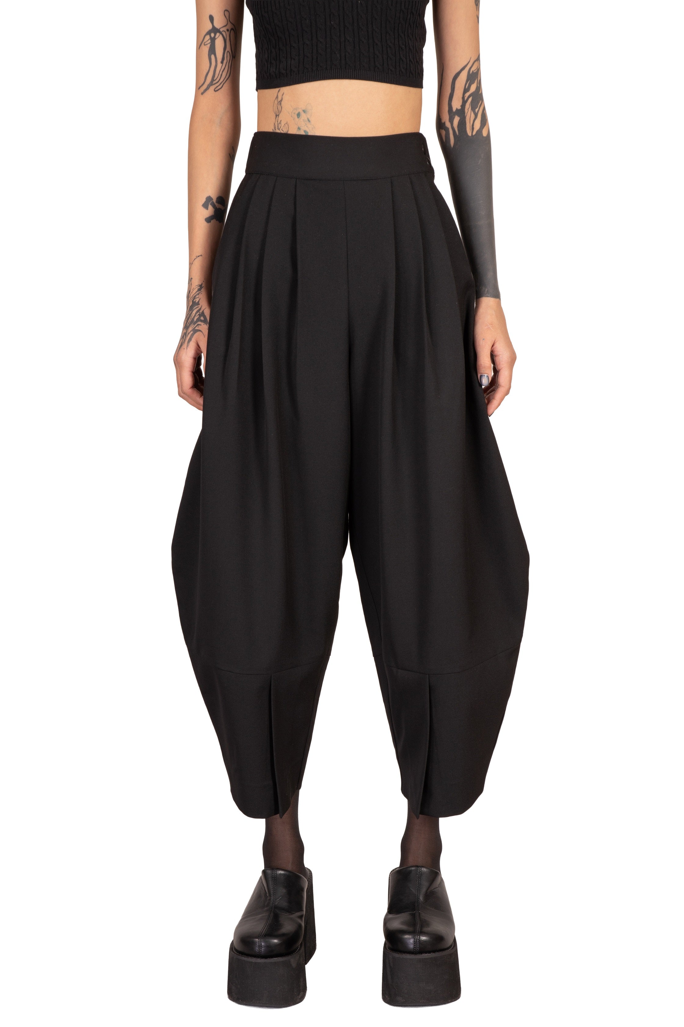 Shadow Split-Hem Barrel Pants