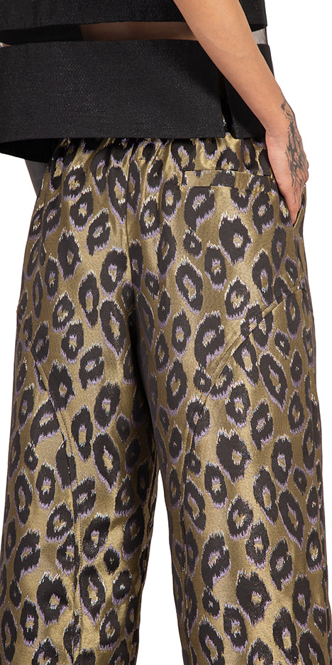 Button-Front Wide-Leg Pants