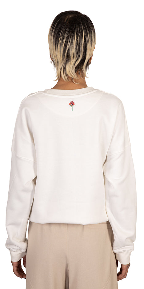 Damavand Embroidered Cropped Sweater