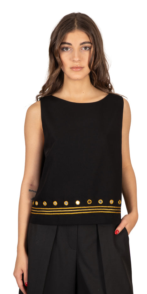 Shore Mirror-Embroidered Top