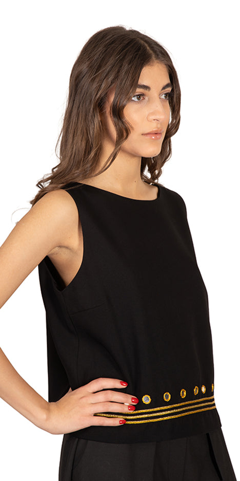 Shore Mirror-Embroidered Top