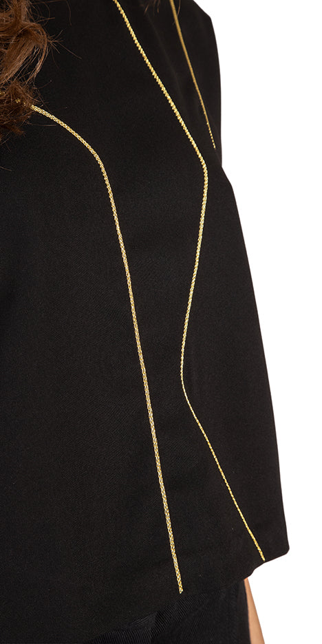 River Hand-Embroidered Cap-Sleeve Top