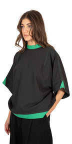 Offset Mock Neck Shirt