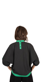 Offset Mock Neck Shirt