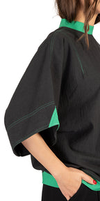 Offset Mock Neck Shirt