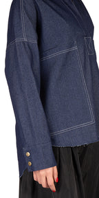 Pooneh Half Placket Denim Shirt