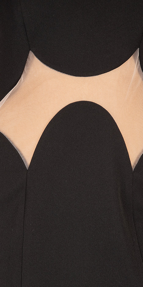 Shana Sleeveless Mini Dress with Sheer Paneling
