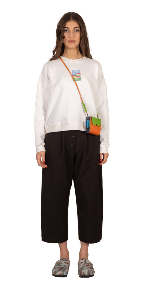 Cottage Embroidered Cropped Sweater