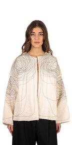 Mood Raw-Hem Embroidered Coat