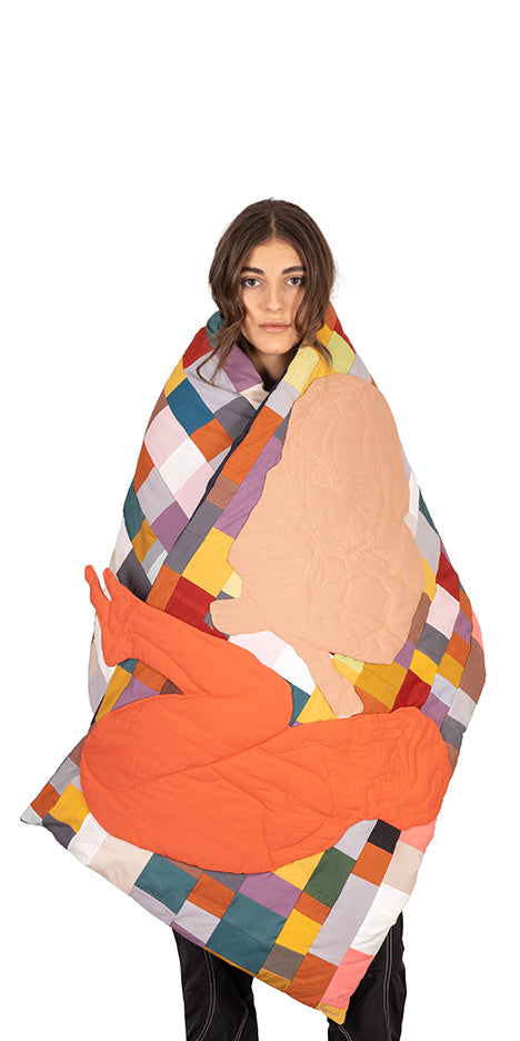 Two-Men Quilted Patchwork Throw