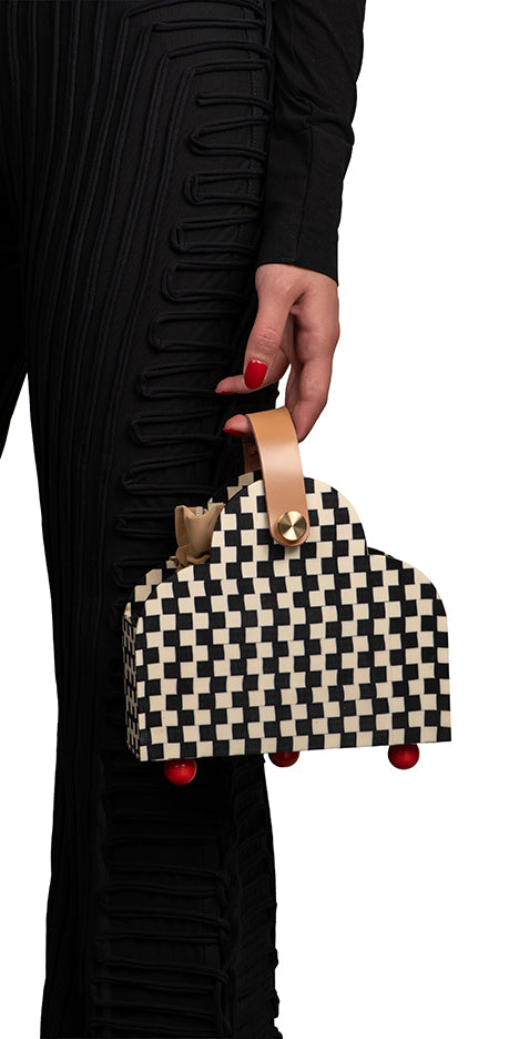 Casa Vicens Structured Checkered Bag