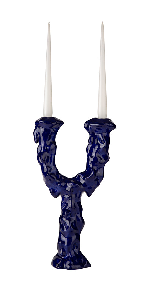 Hand-Glazed Twin Candle Holder