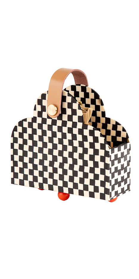 Casa Vicens Structured Checkered Bag