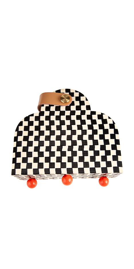 Casa Vicens Structured Checkered Bag
