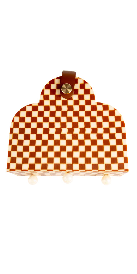 Casa Vicens Structured Checkered Bag