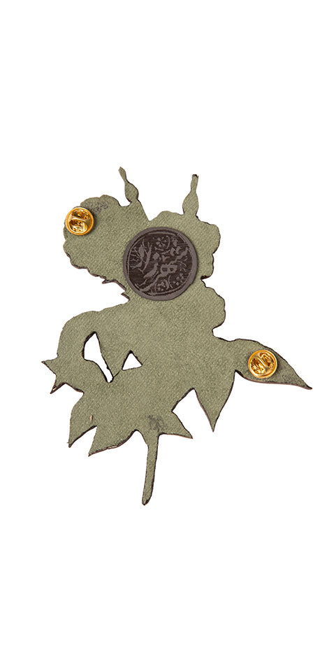 Hand-Painted Wild Rose Brooch