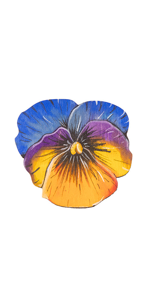 Hand Painted Pansy Brooch