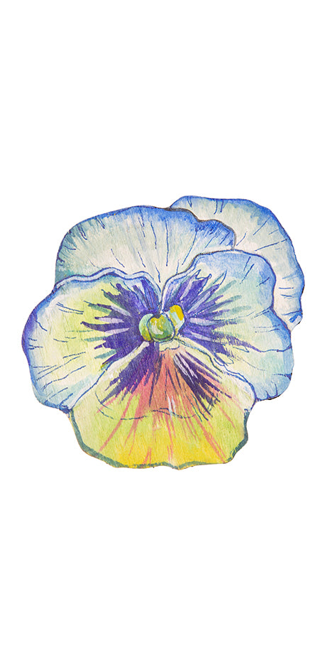 Hand Painted Pansy Brooch