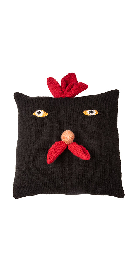 Rooster Knitted Cushion