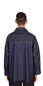 Pooneh Half Placket Denim Shirt