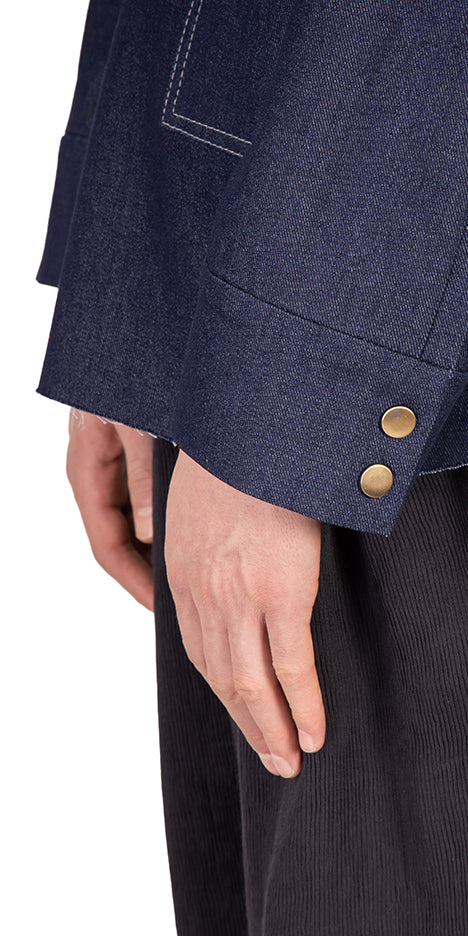 Pooneh Half Placket Denim Shirt