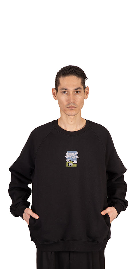 Sheep Flock Embroidered Sweater