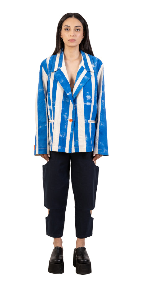 Pulse Hand-Printed Stripped Blazer