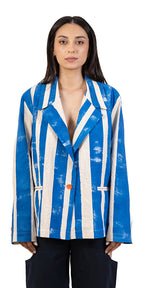 Pulse Hand-Printed Stripped Blazer