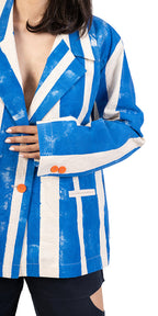 Pulse Hand-Printed Stripped Blazer