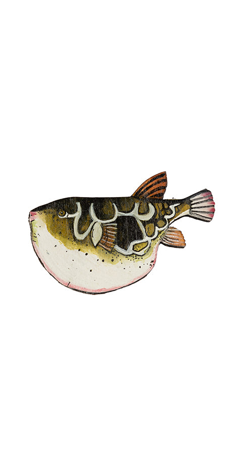 Kissing Fish Hand-Painted Brooch