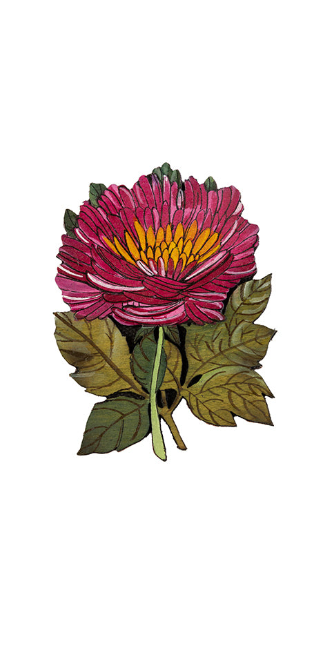 Hot Pink Mum Hand-Painted Brooch